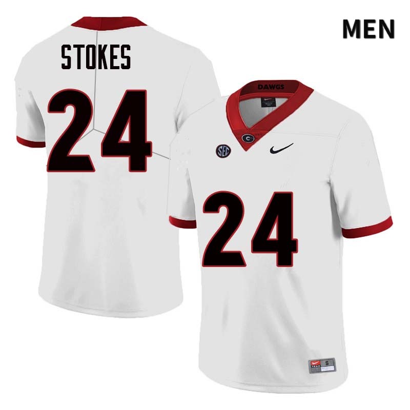 Georgia Bulldogs Men's Eric Stokes #24 White Stitched College UGA Football Jersey 23VE016IO